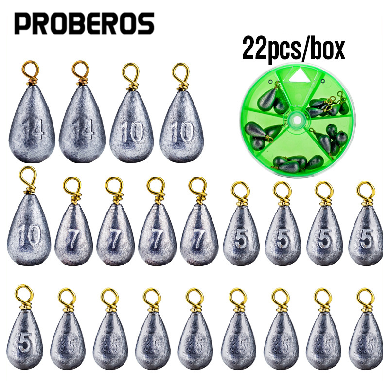 22Pcs/Box Fishing Sinkers Drop - Tackle Box recension och pris